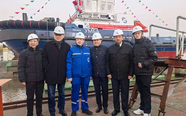 Спущен на воду головной буксир ледового класса Arc4 «Умба»